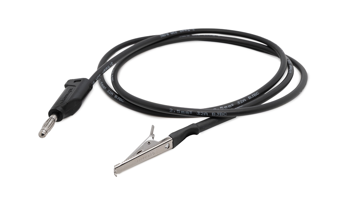 Lampert borne de contact à denture fine, fiche 4 mm, câble 1 m