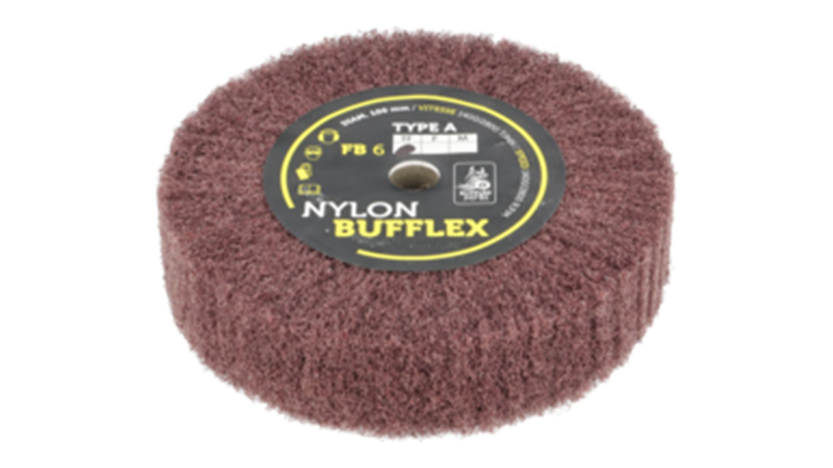 Brosse à matifier Bufflex FB6 AVF, grain très fin, Ø 100 x 25 x 6 mm