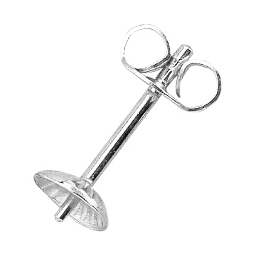 Tige de dormeuse 925/- argent avec calotte Ø 4,0 mm