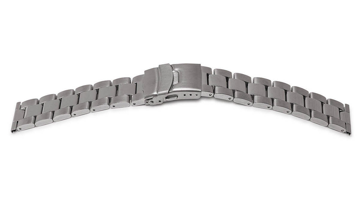 Bracelet métallique, acier inoxydable, massif, largeur d'attache 20 - 22 mm