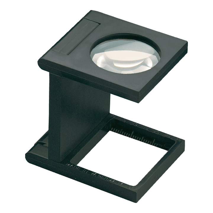 Eschenbach 1270 compte-fils avec échelle, plastique, lentille Ø 28 mm, plan-convexe, grossissement 5x