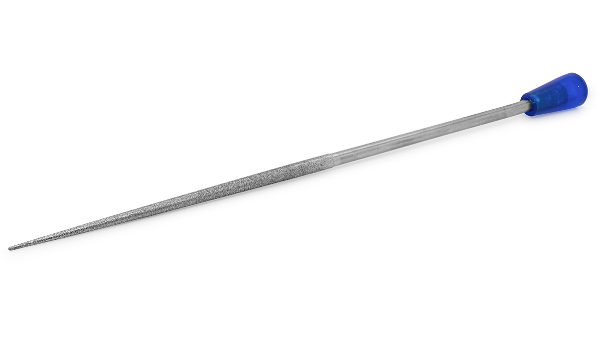 Lime diamantée d’aiguille, ronde, grain D 91, revêtement 70 mm, longueur 140 mm