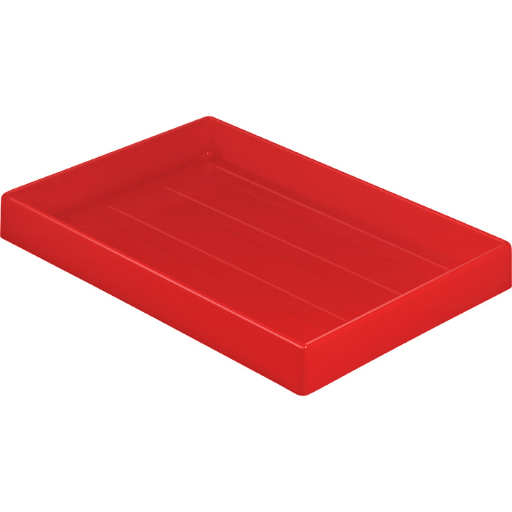 Plateaux creux, rouge, dimensions intérieurs 330 x 35 x 220 mm, empilables, polystyrène