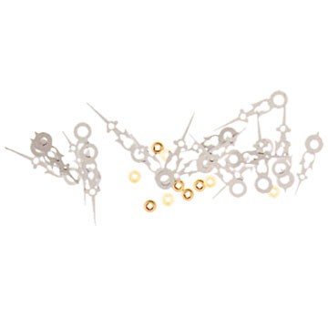 Paire d'aiguilles pour horloges coucou 48 mm avec platines en laiton