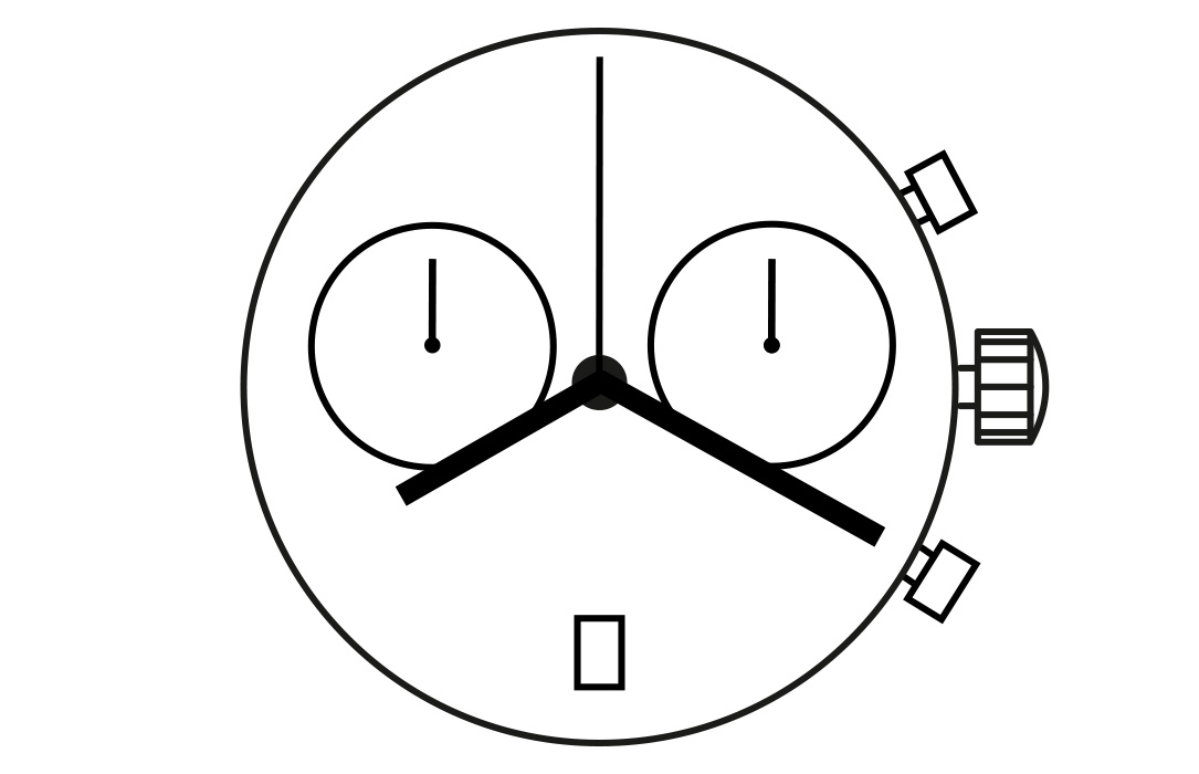 Mvt. RONDA 5021.D 12 1/2''' SS DATE6 2EYES CHR Quartz