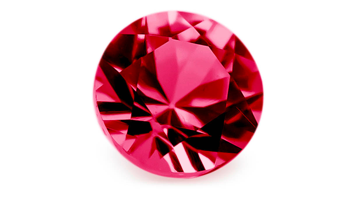 Pierre de couleur synthétique, rubis, ronde, Ø 3,5 mm