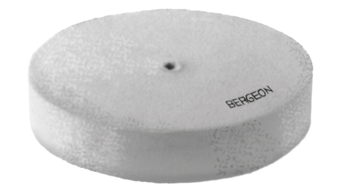 Bergeon 2268 disque en feutre, feutre de laine, blanc, Ø 150 x 25 mm, perçage Ø 10 mm