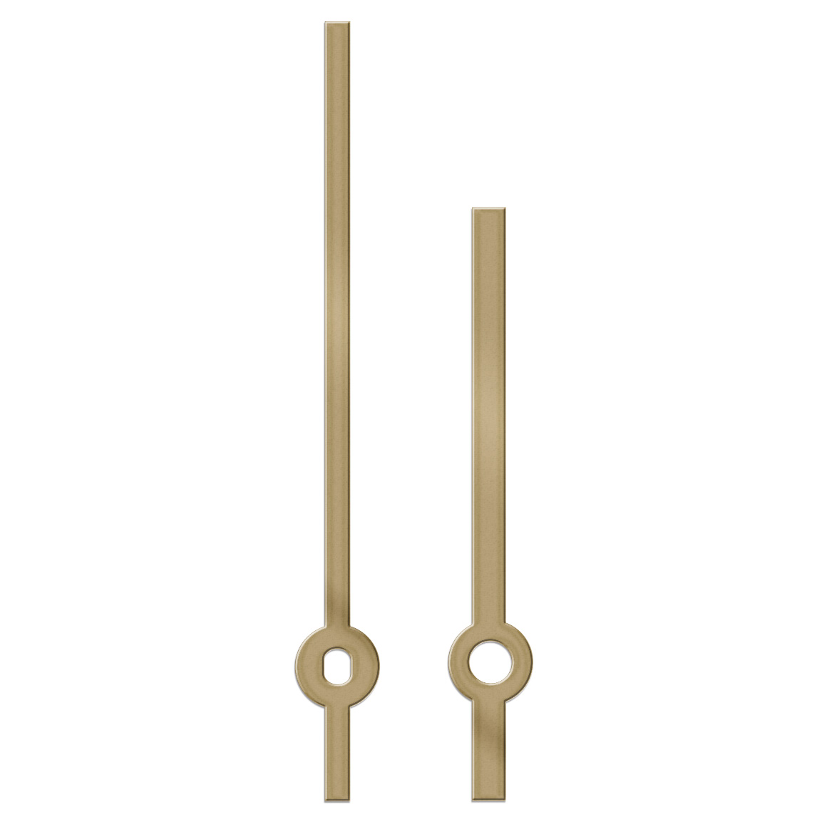 Paire d'aiguilles, baton, longueur 135 mm,
aluminium, doré, pour grandes horloges