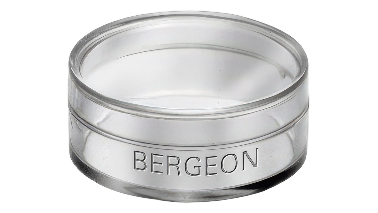 Bergeon 2963-F Boîte en plastique, ronde, transparente, Ø 33 mm