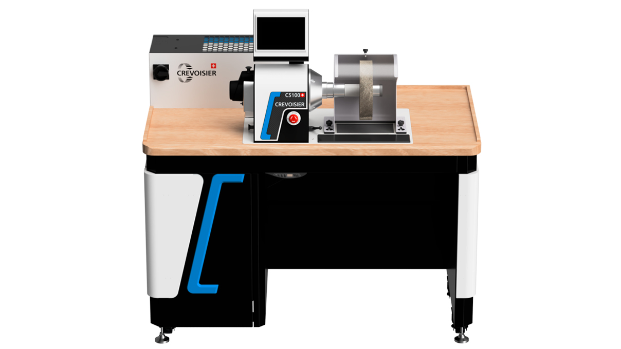 Crevoisier C5100 (M8) avec table de travail DSG2-Court, incl. encadrement, incl. aspiration, plateau de
table en boisnaturel revêtement stratifié, bloc d'alimentation en bas (400 V)