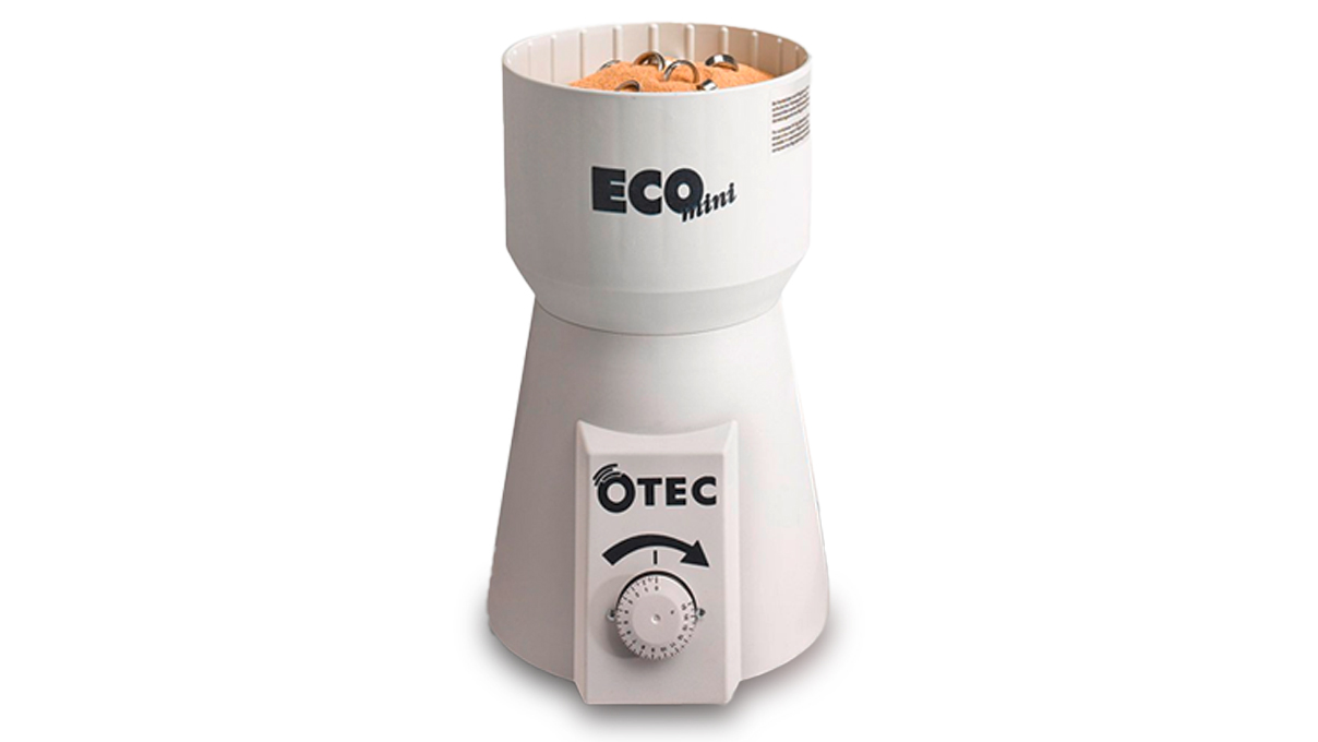Eco-Mini Dry polisseuse centrifuge à disque, avec granulés de noix (grossiers et fins), pâte à polir et pelle tamis
