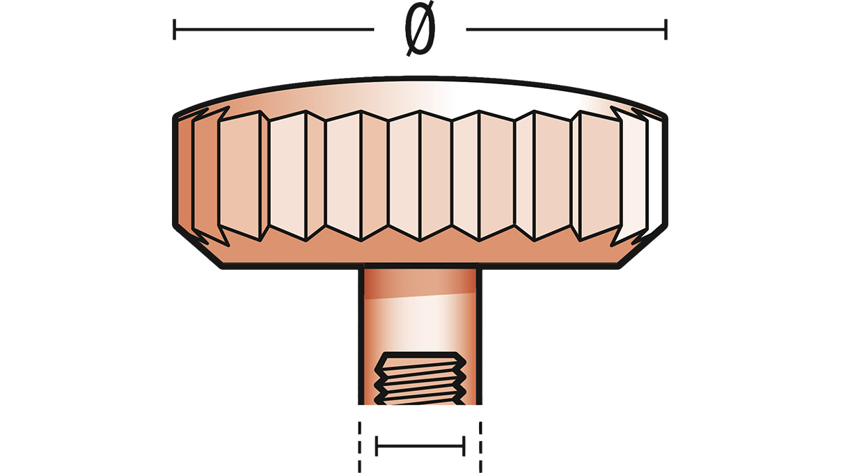 Couronne 920 L, 3 microns rosé, tube long, Ø 6,0, tubus 2,5, filetage 1,2, étanche