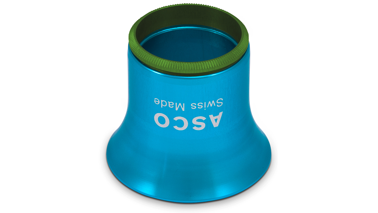 Asco Loupe d'horloger type Alu, Élargissement 10x, Bleu