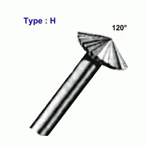 WS SQ fraise type H, double cône, tête Ø 3,5 mm, tige de 2,35 mm, 6 pièces