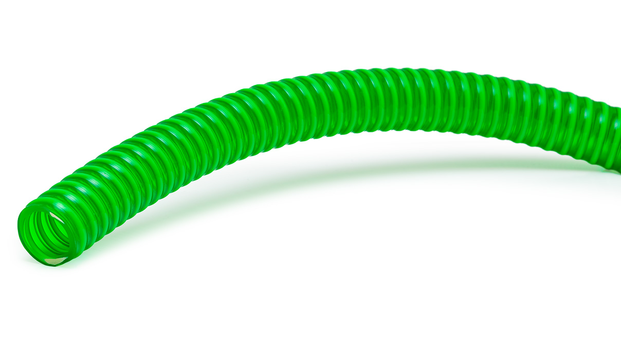 Tuyau avec spirale de soutien, PVC, Ø 19 / 26,8 mm, vert