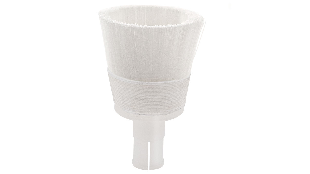 Brosse fine Ø 25 mm, nylon 0,08 mm, blanc, pour pompe à vide