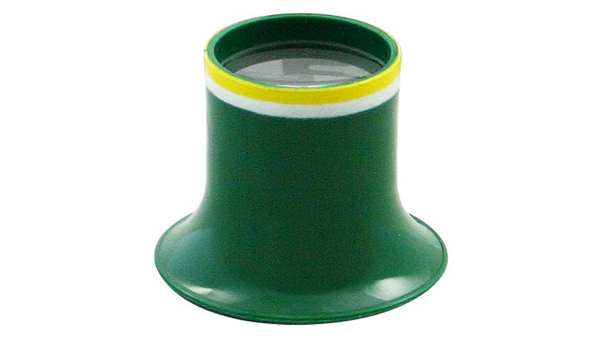 SK Loupe pour horloger N° 3,5 (2,8x), bord jaune/blanc, biconvexe