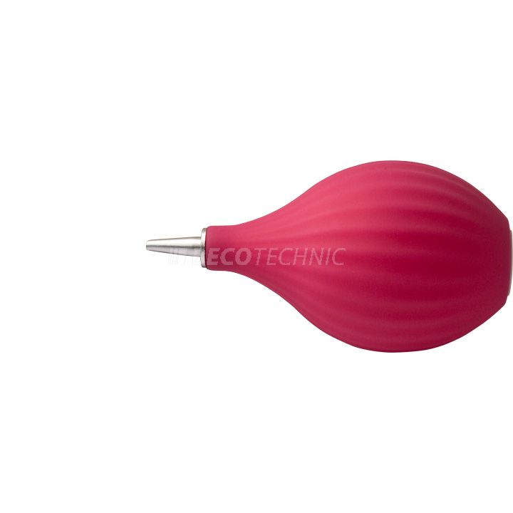 Souffleur de poussière en caoutchouc, rose, avec 2 capuchons en plastiques
