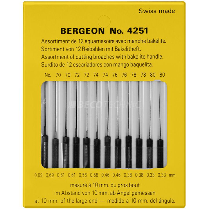Bergeon 4251 équarrissoirs à pivots, 5 pans, avec manche en PVC, assortiment
