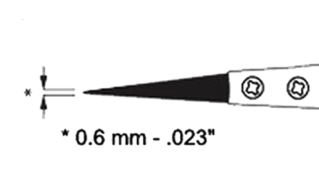Pointes de rechange pour pince 1404-SA, pointe synthétique blanche, manche en acier inoxydable,
version plastique