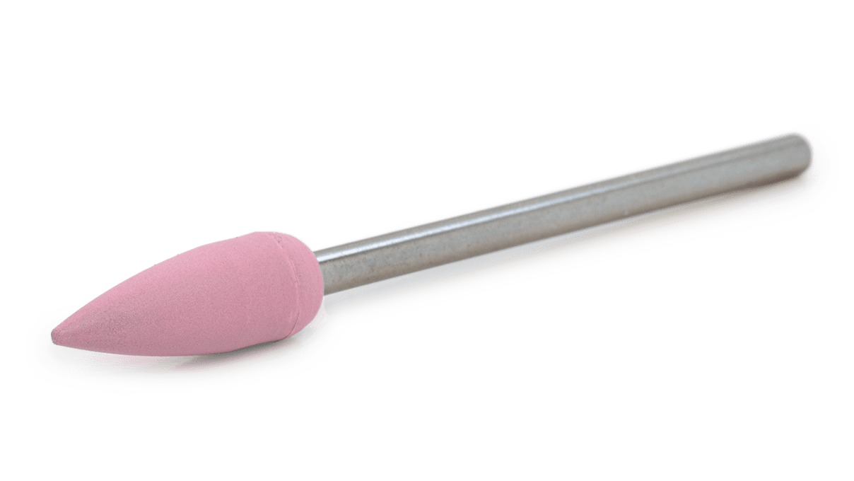 Polissoir Universal, rosé, pointe, Ø 5,5 x 15 mm, souple, grain très fin, tige HP