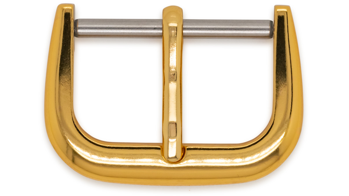 Boucle ardillon pour bracelet cuir, Classic, doré, 18 mm