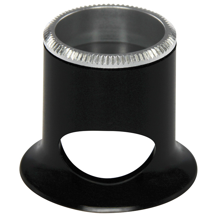 Bergeon Loupe, noir, biconvex, trou d'air, 2,8 x, force 3,5