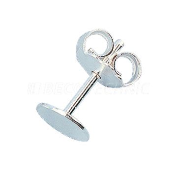 Tige de dormeuse 925/- argent avec plateau, Ø 4 mm