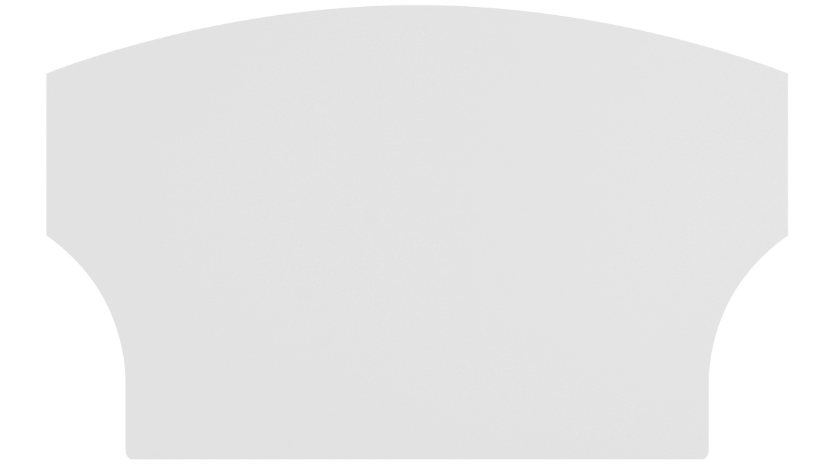 Tapis de travail antistatique, souple, forme incurvée, 317 x 194 mm, blanc