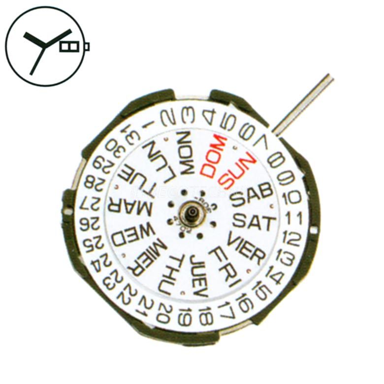 Mvt. Miyota 2105 10 1/2''' DAY/DATE6 SC Quartz (377 | SR626SW)