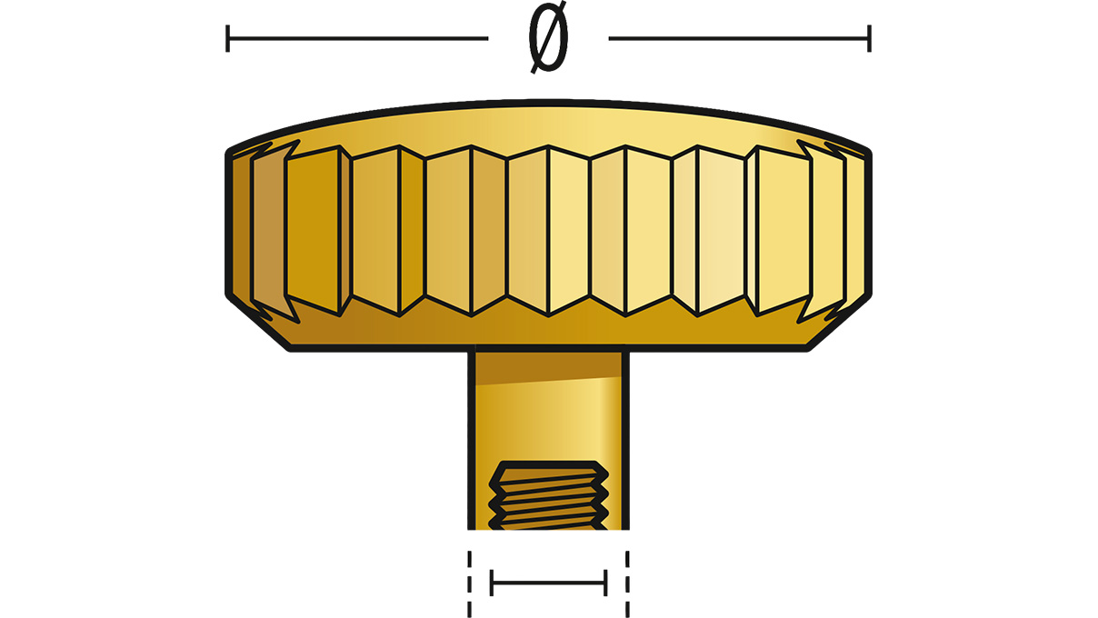 Couronne simple 920 L, 3 microns jaune, tube long, Ø 6,3, filetage 1,2, pas étanche