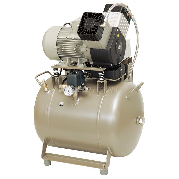 Ekom compresseur DK50 2V/50, 6 - 8 bar, réservoir de 50 l, exempt d'huile, boîte insonorisée, 230V/50Hz