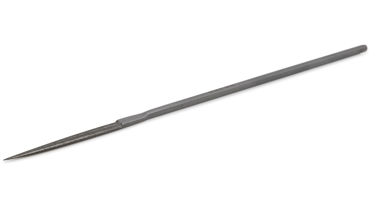 Lime diamantée d’aiguille, demi-ronde, grain D 46, revêtement 40 mm, longueur 140 mm