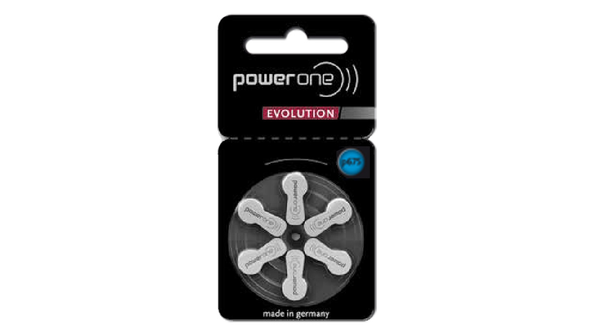 Power One Evolution 6 Piles auditives Zinc Air No. 675, en blister, Mercury Free