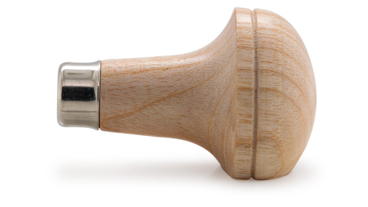 Manche de burin, laqué, en forme de champignon aplatie, Ø 34 mm, longueur 48 mm