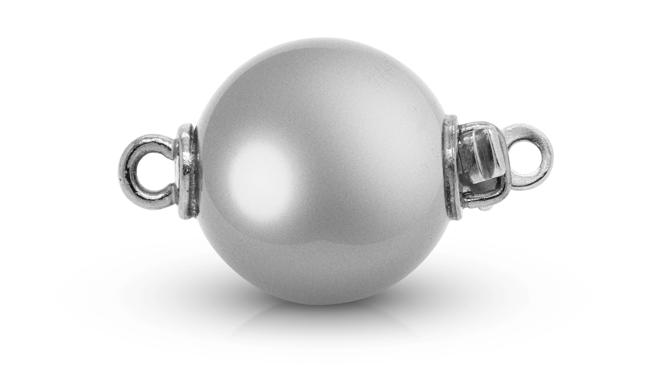 Fermoirs de colliers en  perles 925/- argent poli rhodiné Ø 7 mm