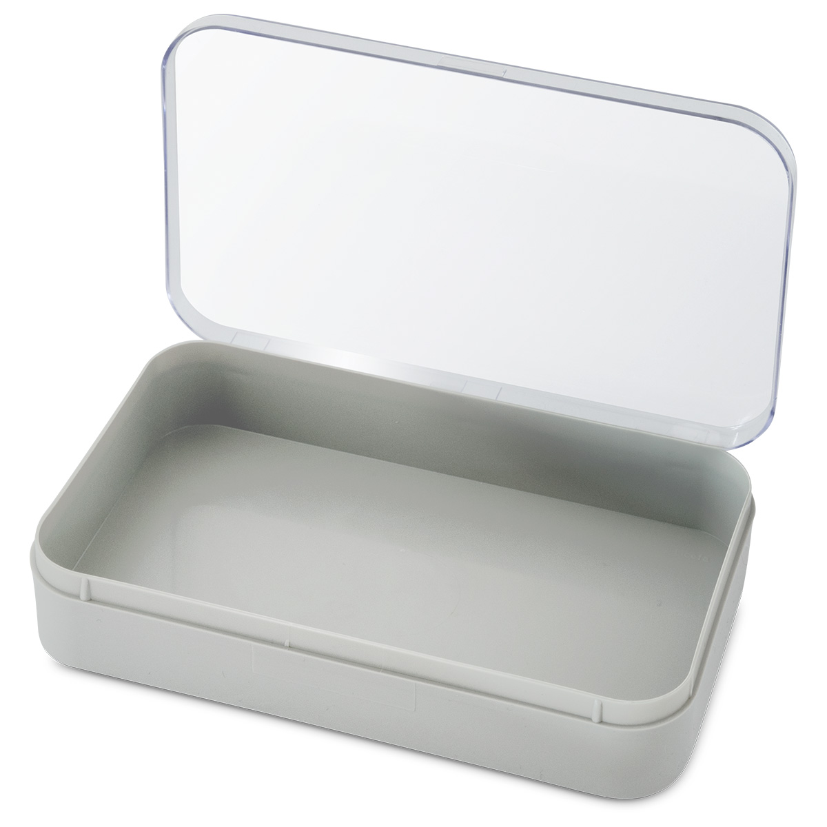 Boîte d'assortiment, 1 case, en matière synthétique gris, couvercle transparent, 35 x 190 x 110 mm