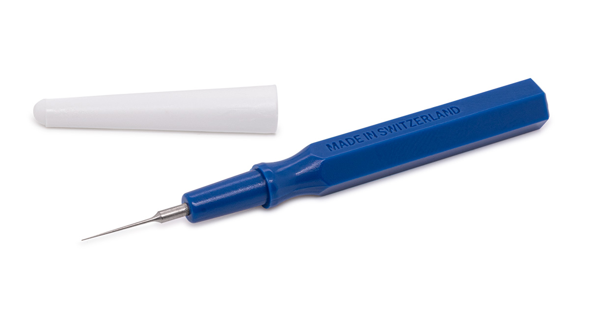 Ölgeber, blau, flach, fein, 0,3 mm