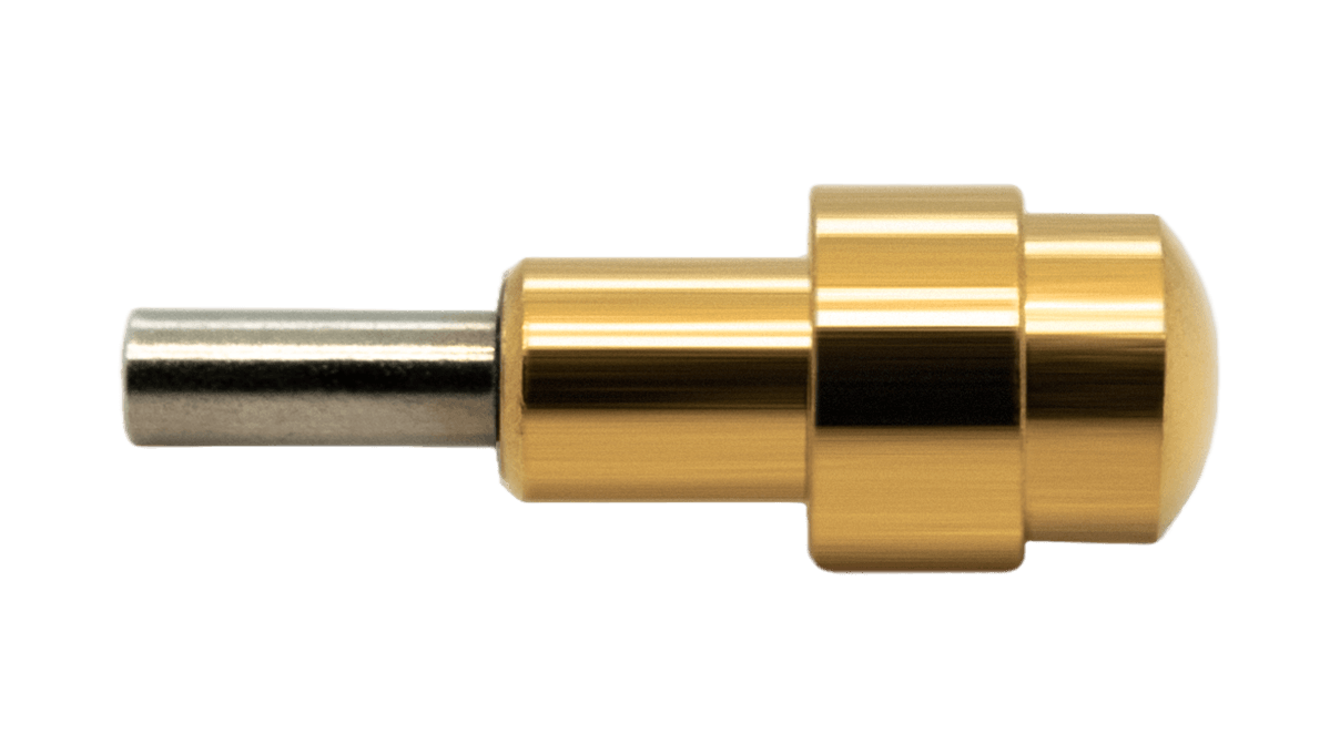 Poussoirs étanches P515Y pour des chronographes pour presser, tête Ø 3,4 mm, tube Ø 2,0 mm, coup de bouton 5,4 mm, dorés ( 3 microns )