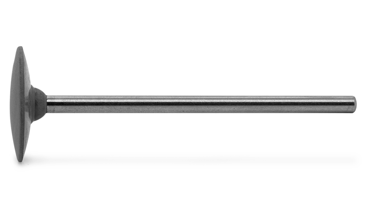 Polissoir Eveflex, gris foncé, lentille, Ø 14,5 x 2,5 mm, moyen, grain grossier, tige HP