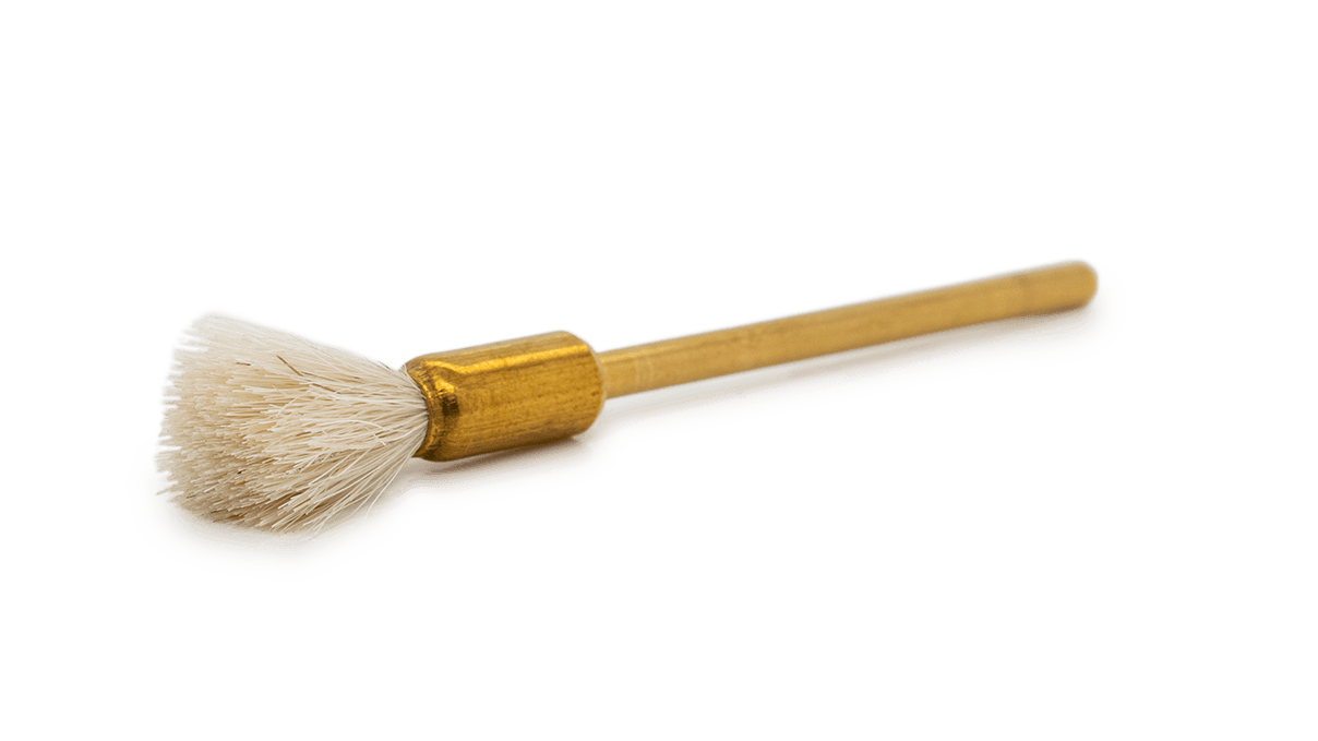 Brosse pinceau, poil de chèvre, blanc, Ø 5 x 8 mm, tige HP