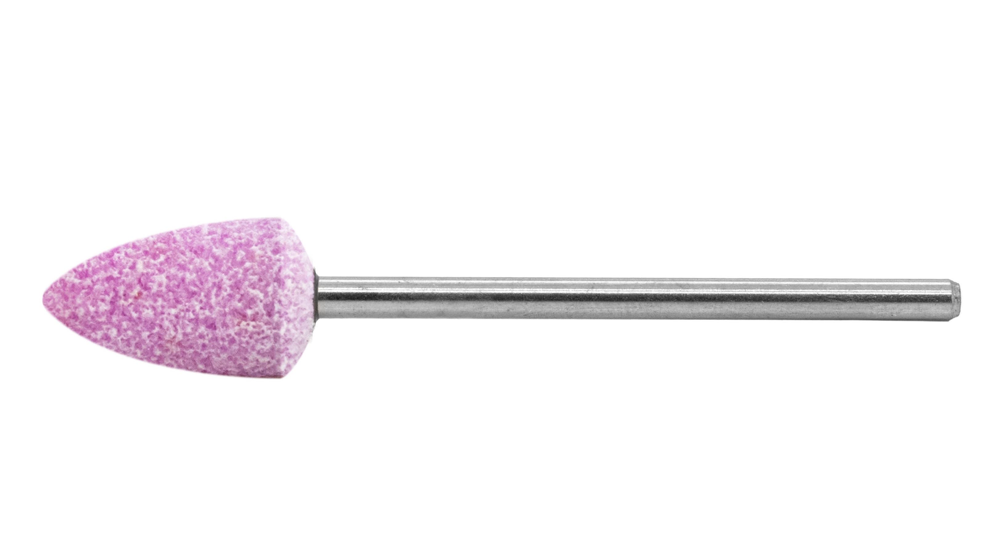 Abrasif céramique, corindon supérieur, rose, pointu, Ø 6 x 10,5 mm, tige HP