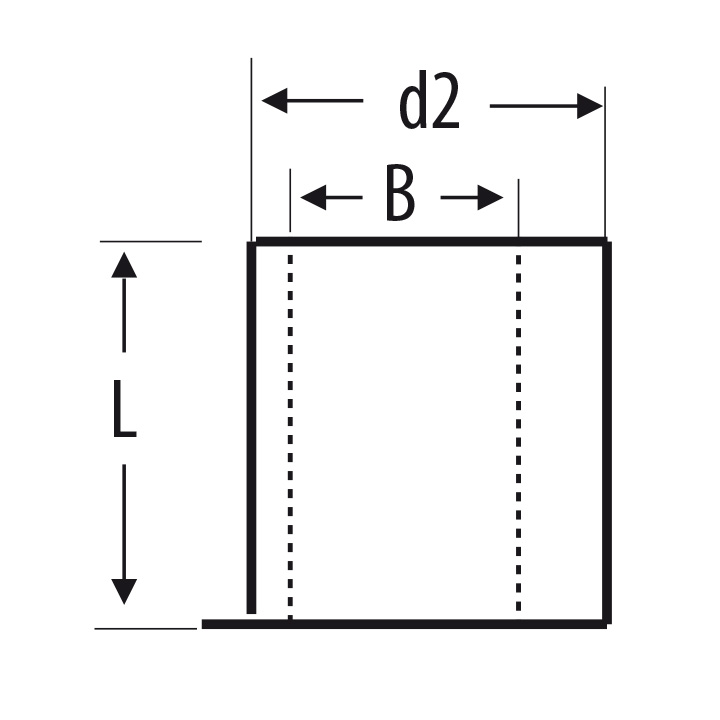 Gehäusetube Typ AS 610, Tubus Ø 2 mm, Länge 4 mm, Innen Ø 1,65 mm, für wasserdichte Kronen