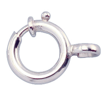 Anneaux ressort 925/- argent avec rang Ø 8 mm Anneaux extra fort