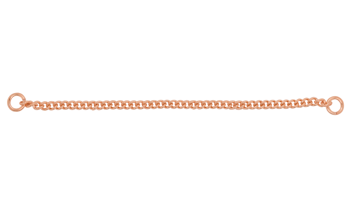 Chaînettes de sûreté avec Anneaux ressort 925/- argent 45/7 plaqué or rose