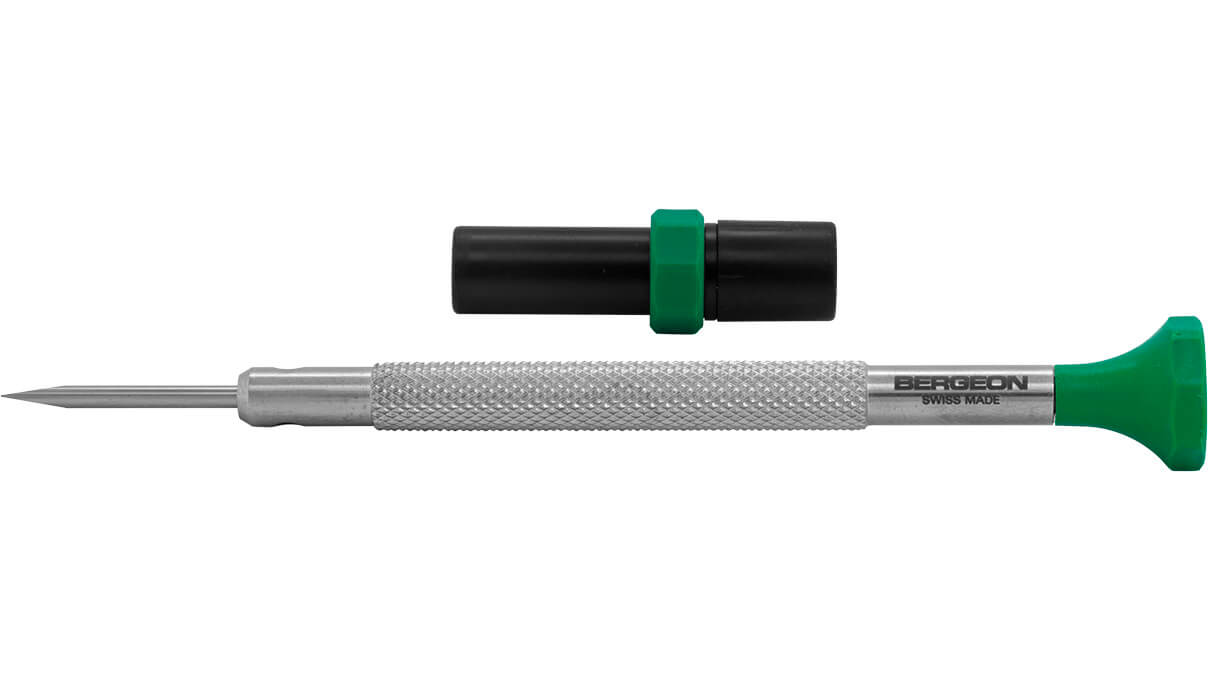 Bergeon 30081-AT-200 tournevis, mèche 2 mm, vert, 2 mèches de rechange