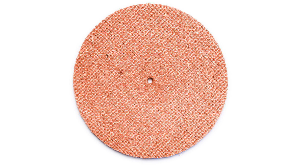 Disque de polissage, tissu sisal, Ø 150 x 10 mm, agrafé, cousu, imprégné