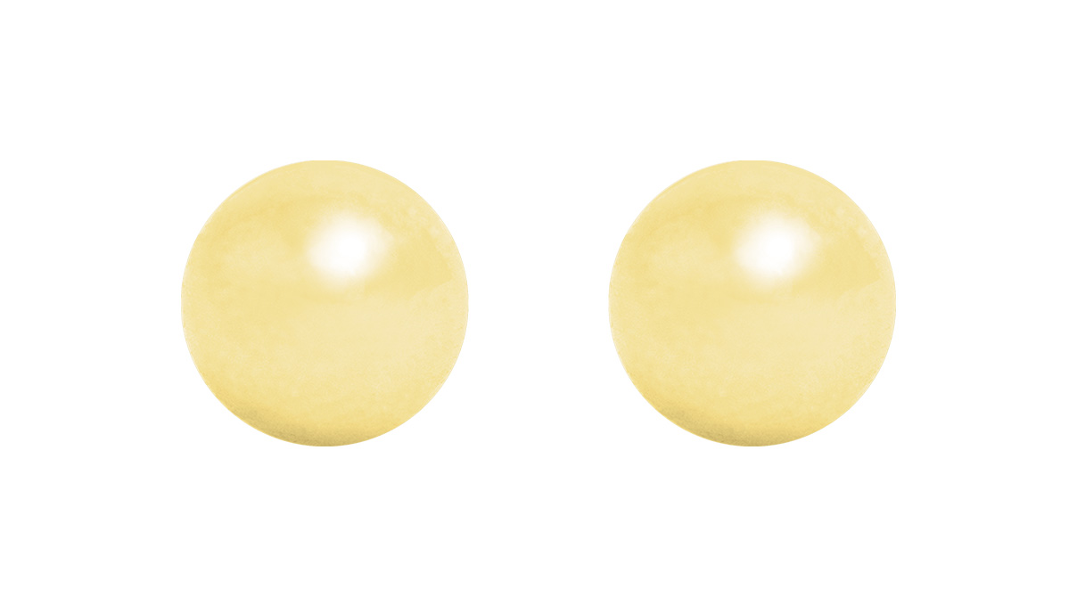 QPP Ohrstecker A2, Ball Ø 3 mm, Edelstahl gelb vergoldet, 1 Paar