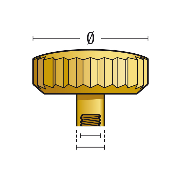 Couronne 920 L, 3 microns jaune tube long, Ø 7,0, tubus 2,5, filetage 1,1, étanche
