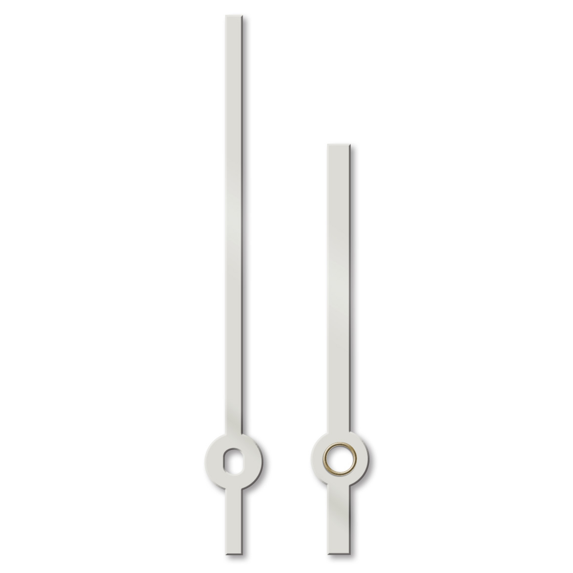 Paire d'aiguilles, baton, longueur 100 mm,
aluminium, blanc, pour grandes horloges